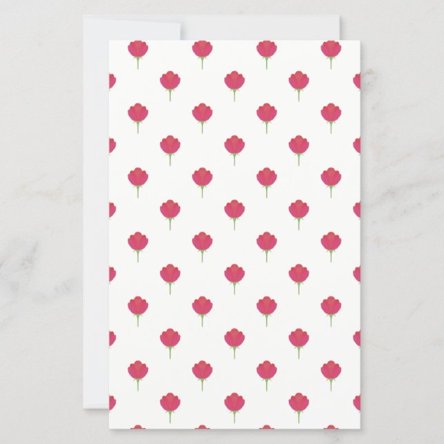 Papier Pretty lush pink tulips pattern Paper sheet (Devant)