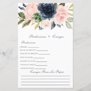 Papier Prévisions de baby shower en espagnol