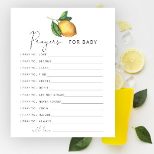 Papier Prières baby showers citrons pour bébé
