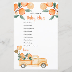 Papier Prières Citrus orange Truck pour Baby Game