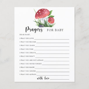 Papier Prières pour bébé à la baby shower Champignons
