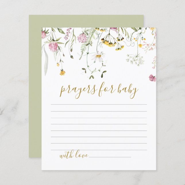 Papier Prières pour Fleurs sauvages Baby showers (Devant / Derrière)