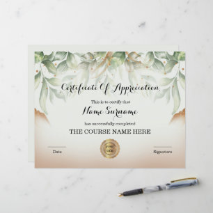 Papier Prime d'appréciation de certificat