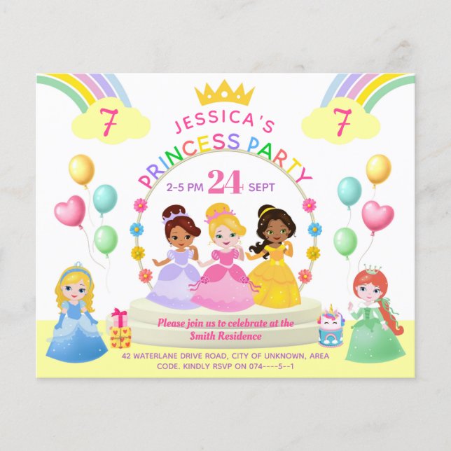 Papier Princess Party Invitation d'anniversaire (Devant)
