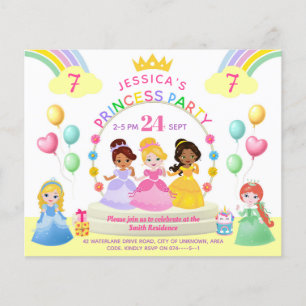 Papier Princess Party Invitation d'anniversaire