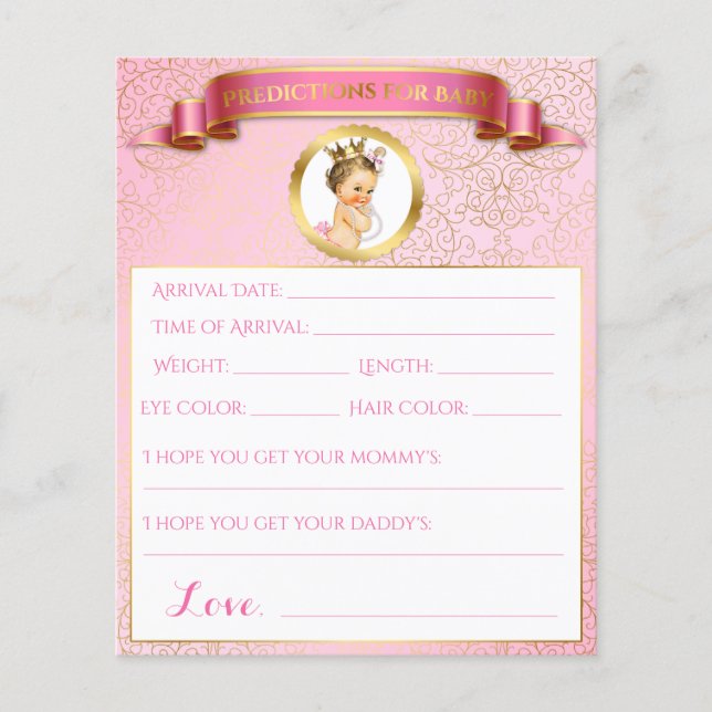Papier Princess Pink Gold Conseils Jeux de prévision (Devant)