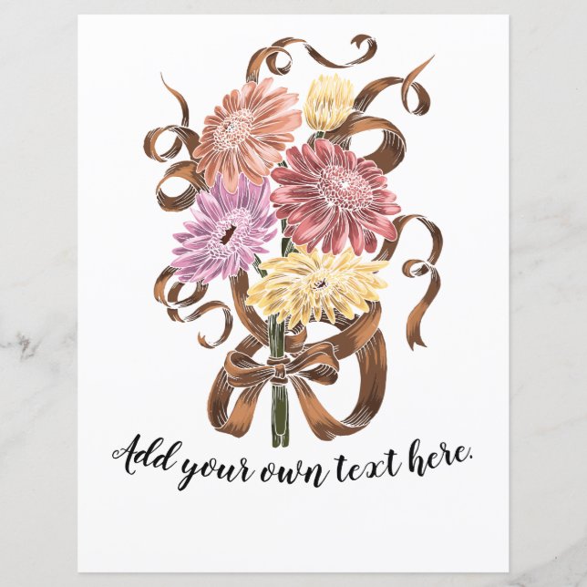 Papier Printemps Gerbera Daisy Journal Scrapbook Paper (Devant)