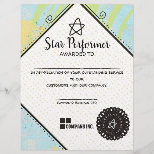 Papier Prix d'appréciation des employés les plus performa