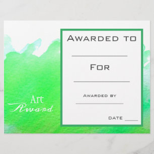 Papier Prix d'art de classe peinture verte éclaboussure d