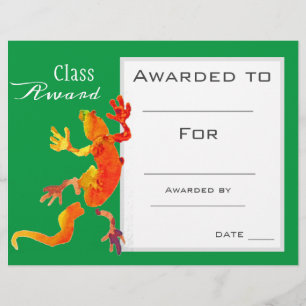Papier Prix de classe gecko étudiant en sciences