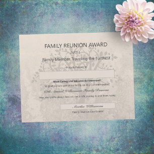 Papier Prix de la réunion de famille parcouru plus loin