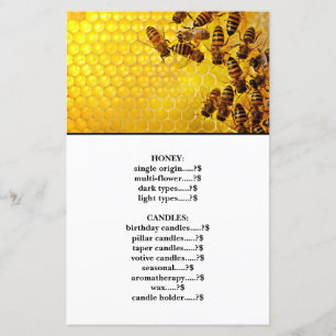 Papier Prix de l'abeille et du miel blanc