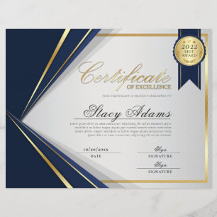 Papier Prix d'excellence Blue & Gold