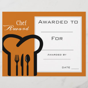 Papier Prix du chef cuisine