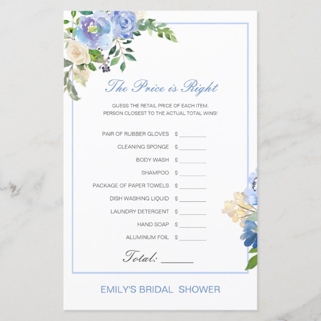 Papier Prix modifiable est la bonne Fête des mariées jeu (Devant)