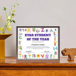 Papier Prix personnalisé de classe Étoile de l'année