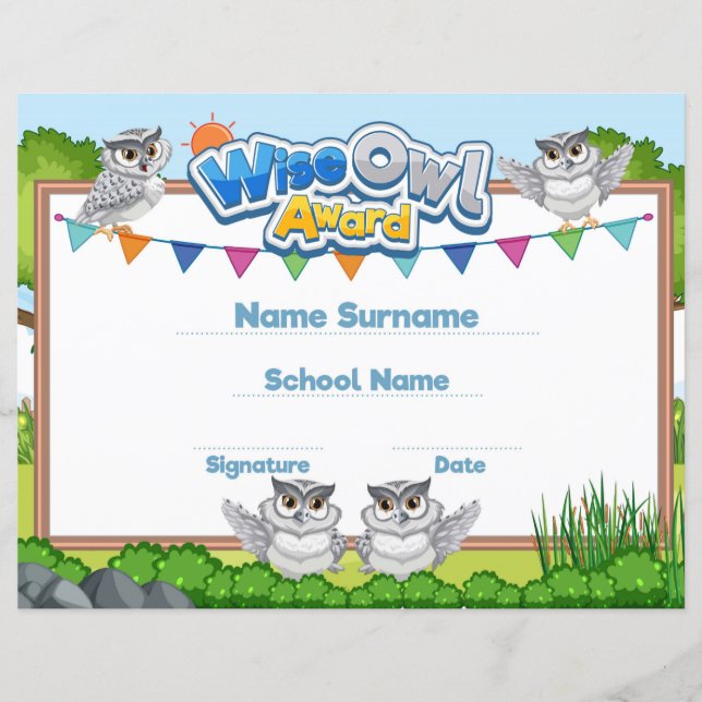 Papier Prix Wise Owl (Devant)