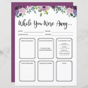 Papier Professeur De Substitut Floral Pendant Que Vous Ét