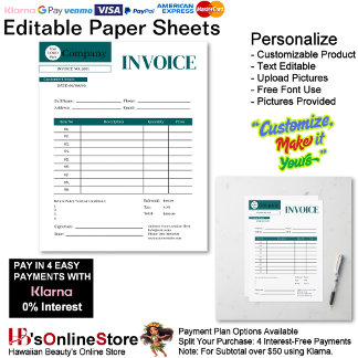 Papier Professional Minimalist Teal Business Paper Sheet