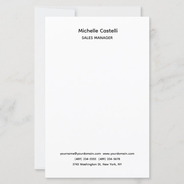 Papier Professionnel Unique Classique Simple (Devant)