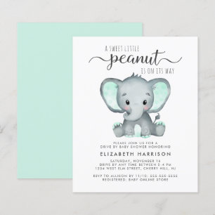 Papier Promenade Budget Elephant Mint Par Invitation Baby