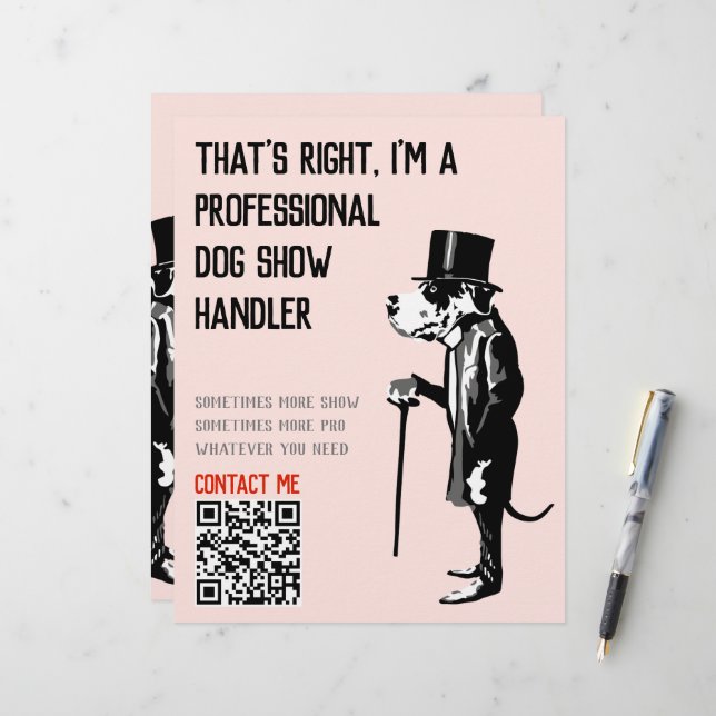 Papier Promotion de chien Handler Grande illustration de  (Devant/Arrière en situation)