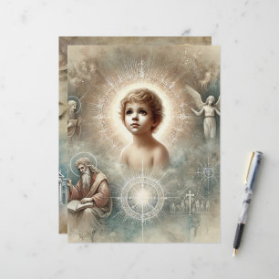 Papier Prophétie biblique vintage de Jésus Scrapbook Papi