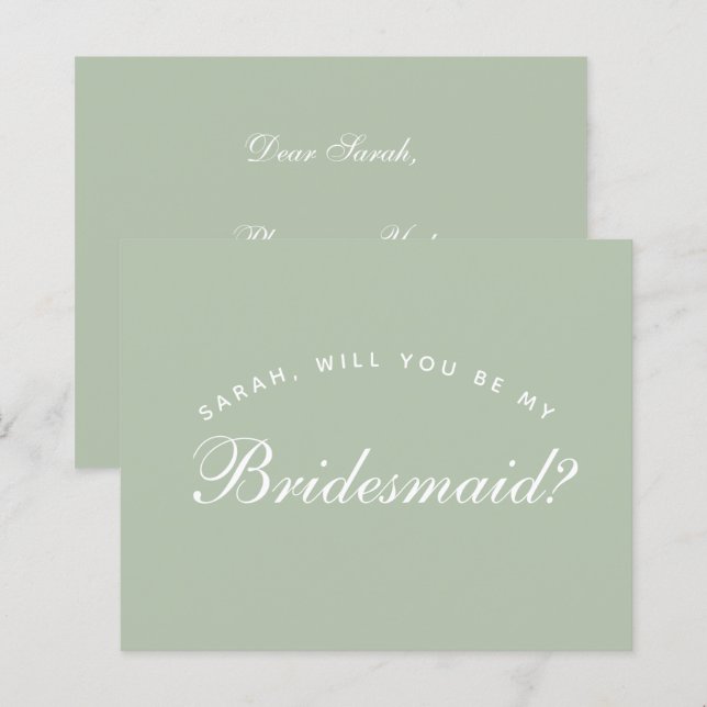 Papier Proposition de Sage Bridesmaid Budget Vert Blanc S (Devant / Derrière)