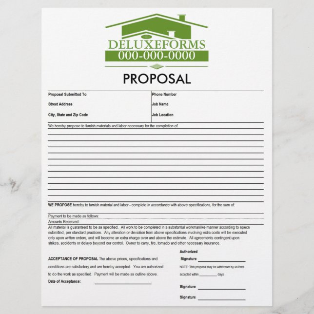 Papier Proposition de toit vert (Devant)