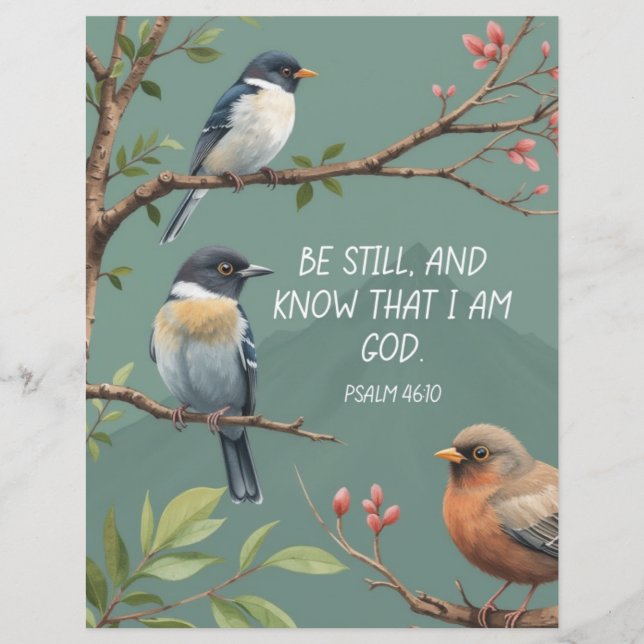 Papier Psaume 46:10 Bible chrétienne Verse Image (Devant)