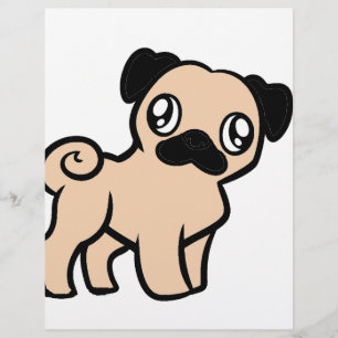 Papier pug cartoon fauve