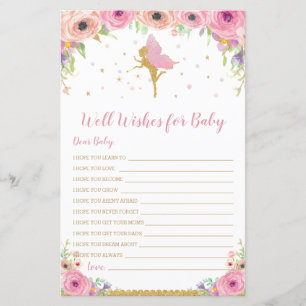 Papier Puits de Fée Florale souhaits pour l'activité bébé