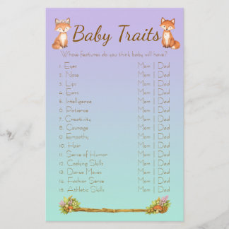 Papier Purple and Mint Woodland Animals Baby Trait