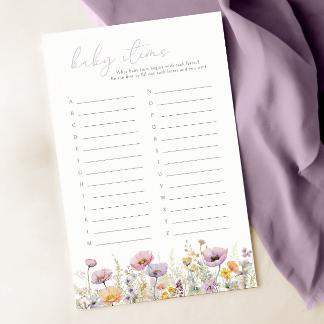 Papier Purple Baby In Bloom Fleur sauvage Baby Items Jeu (Créateur téléchargé)