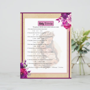 Papier Purple Boho Baby Trivia Jeu