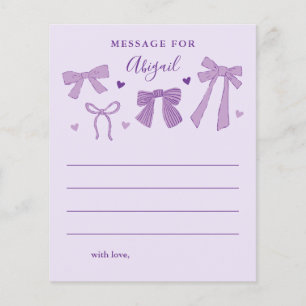 Papier Purple Bows Girl Anniversaire heure Capsule Messag
