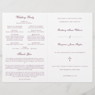 Papier Purple catholique Mariage cérémonie de cérémonie