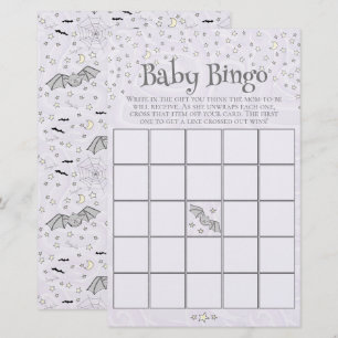 Papier Purple Éffrayant mignon bébé Bingo Baby shower Jeu