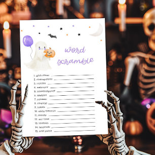 Papier Purple Little Boo Baby shower Mot Scramble Jeu