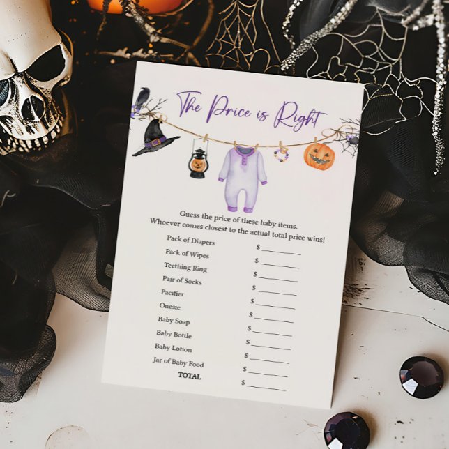Papier Purple Little Boo Le prix est le bon jeu (Halloween Baby Clothes Baby Shower The Price is Right Game)