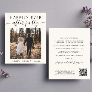 Papier QR Code Photo Cream Mariage Réception Invitation