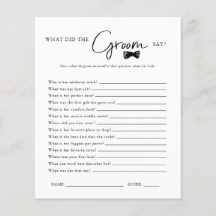 Papier Qu'a dit le marié Jeu de Baby Shower