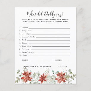 Papier Qu'a dit papa ?   Jeu Baby shower