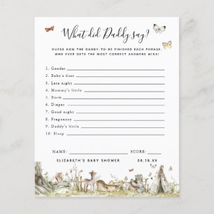 Papier Qu'a dit papa ?   Jeu Baby shower