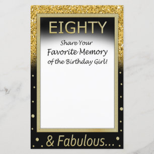 Papier Quatre-vingts Mémoire préférée de la fille d'anniv