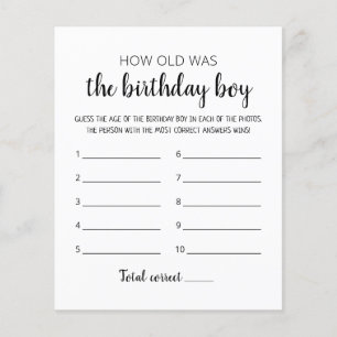 Papier Quel âge avait Birthday boy Birthday Party