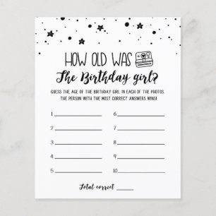 Papier Quel âge avait Birthday girl Jeu de fête d'anniver