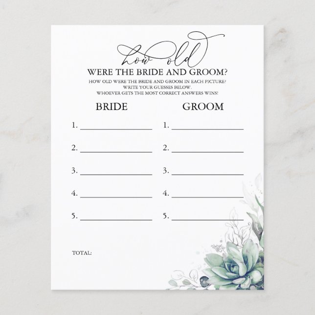 Papier Quel Âge Avait La MARIÉE ET LE Jeu DE GROUPE (Devant)