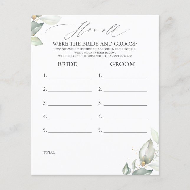 Papier Quel Âge Avait La MARIÉE ET LE Jeu DE GROUPE (Devant)