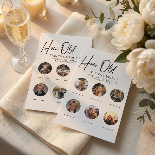 Papier Quel Âge Avait La Mariée Groom Engagement Jeu 2 (Créateur téléchargé)